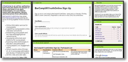 BarCampUKYouthOnline - Sign Up Screen Grab