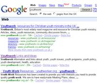 Google search for youthwork