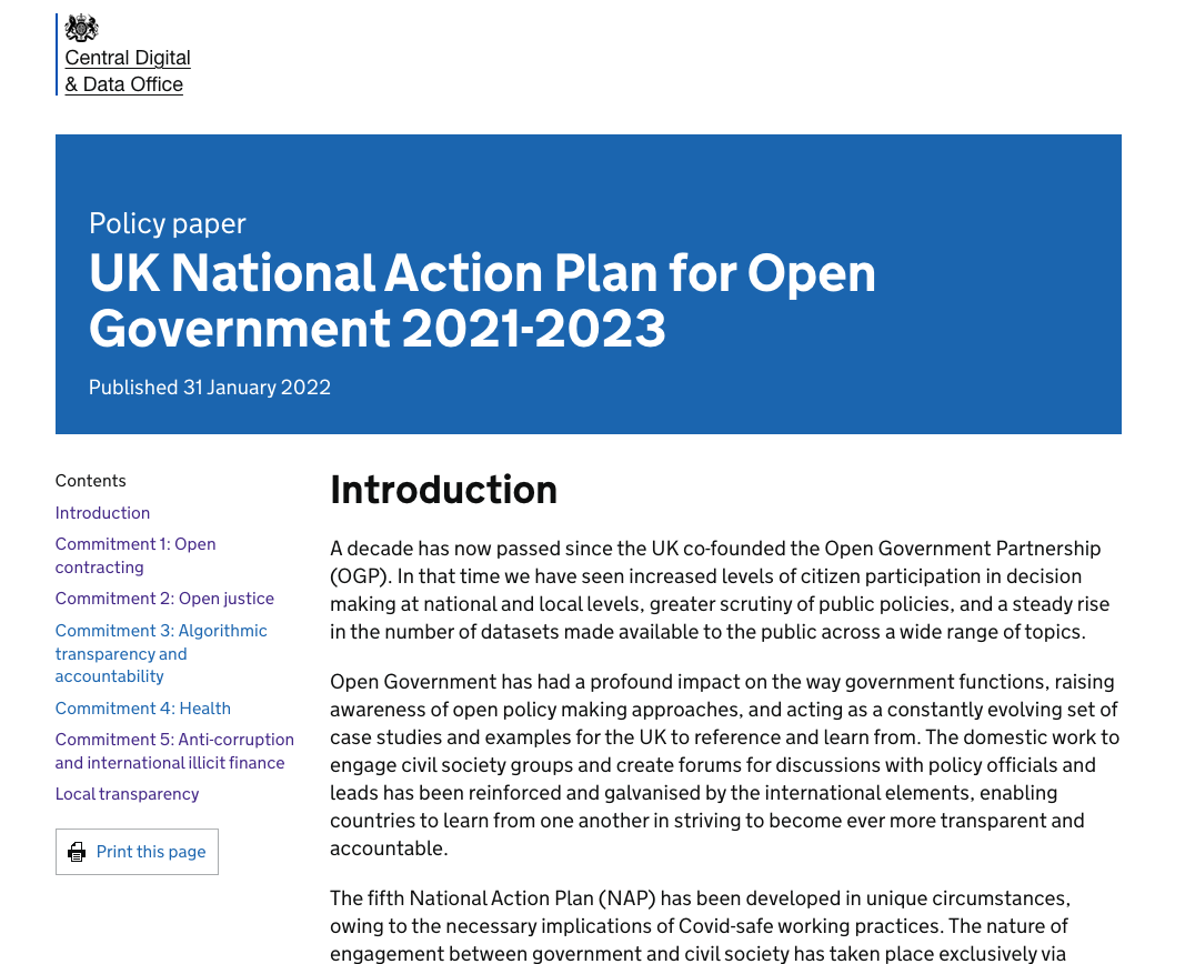 Screenshot of https://www.gov.uk/government/publications/uk-national-action-plan-for-open-government-2021-2023/uk-national-action-plan-for-open-government-2021-2023